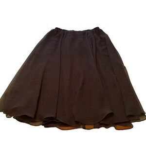 Petra Petite Sheer Skirt Layered Black Flair Wide Size 12